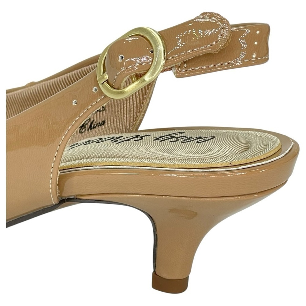 Easy Street Faye Nude Patent Leather Womens Slingback Kitten Heels Size 6M - Picture 8 of 14